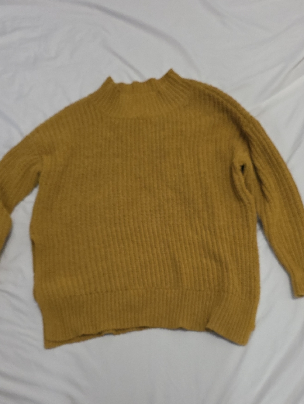 aerie Mustard Ribbed Mock Neck Sweater